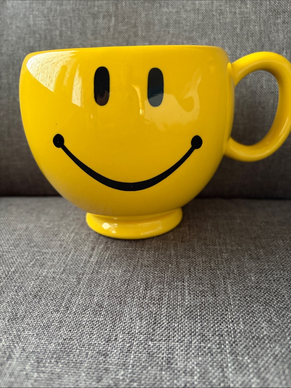 Yellow Smiley Face Ceramic planter/Flower pot by